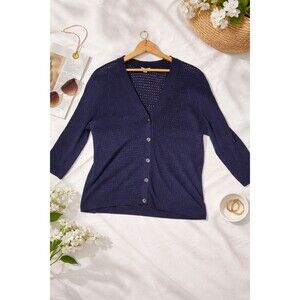 GAP Y2K Navy Wool Blend Knit Cardigan,Cottagecore,Cozy,Preppy,Size XL